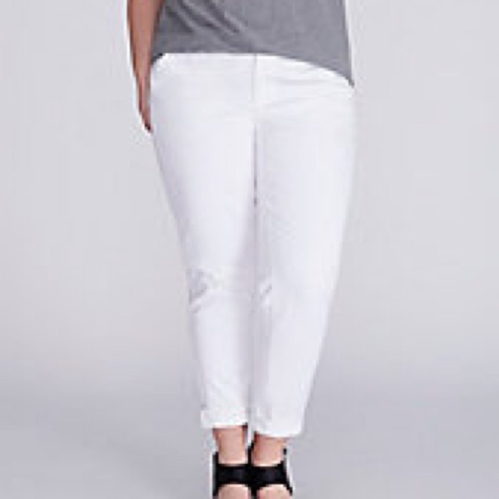 Lane Bryant Pants Boyfriend Chino White